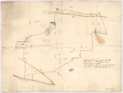 Plan brouillon de la terre, seigneurie et dixmerie d'Anjorrois sise à Sommepy-Tahure appartenant à l'abbaye St Pierre-les-Dames (s.d.)