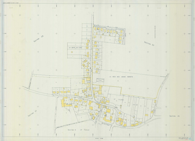 Luxémont-et-Villotte (51334). Section AB échelle 1/1000, plan remanié pour 1988, plan régulier (calque)