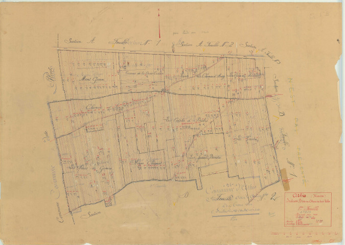 Athis (51018). Section D1 échelle 1/2500, plan révisé pour 1936, plan non régulier (papier)