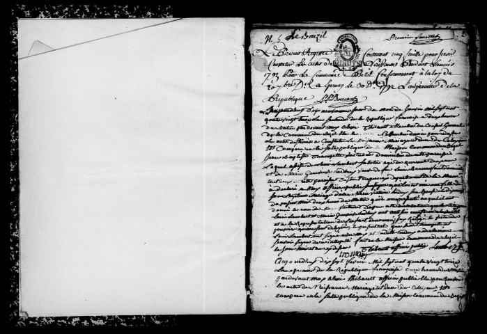 Baizil (Le). Naissances, mariages, décès, publications de mariage 1793-an X