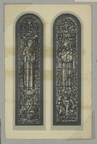 REIMS. Vitraux de la Chapelle du Grand Séminaire de Reims / œuvre de Jacques Simon, peintre verrier.