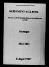 Nuisement-aux-Bois. Mariages 1843-1863
