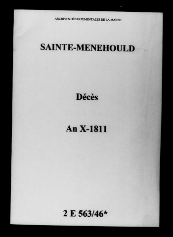Sainte-Menehould. Décès an X-1811