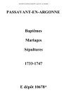 Passavant. Baptêmes, mariages, sépultures 1733-1747