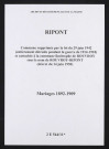 Ripont. Mariages 1892-1909