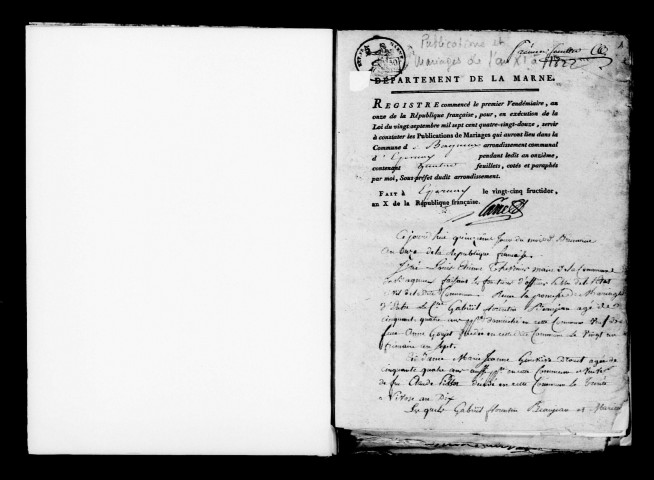 Bagneux. Publications de mariage, mariages an XI-1832
