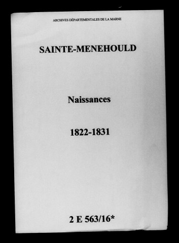 Sainte-Menehould. Naissances 1822-1831