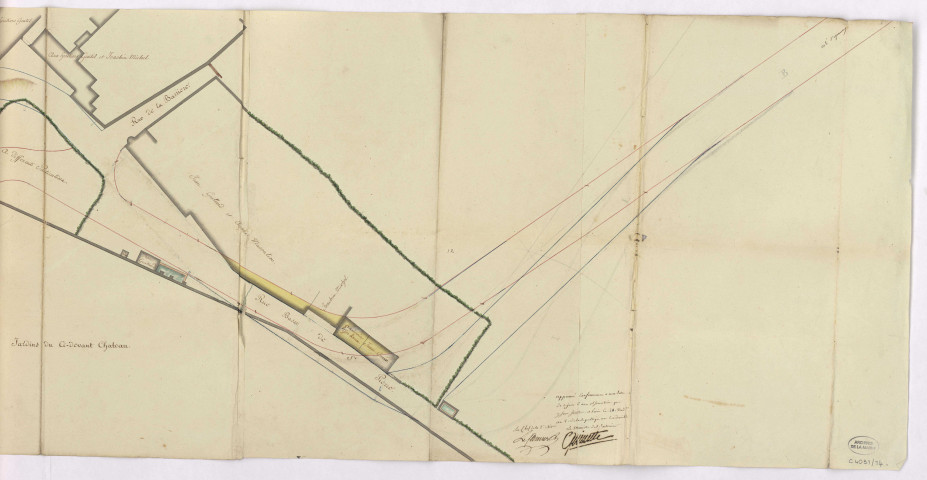 RN 51. Plan de la traverse de Montmort par Hurault, 1797.