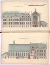 Plans des bâtiments du palais archiépiscopal, dit le Palais du Tau, à Reims : vue du coté jardin et vue du coté de la cour 1754