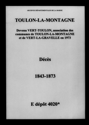 Toulon. Décès 1843-1872