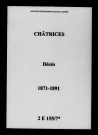 Châtrices. Décès 1871-1891