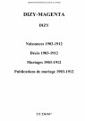 Dizy. Naissances, décès, mariages, publications de mariage 1903-1912