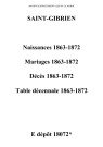 Saint-Gibrien. Naissances, mariages, décès et tables décennales des naissances, mariages, décès 1863-1872
