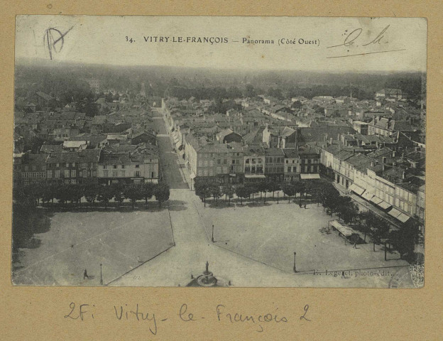 VITRY-LE-FRANÇOIS. 34-Panorama (côté ouest) / E. Legeret, photographe.
Édition Legeret (75 - Parisimp. E. Le Deley).[vers 1919]
