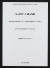 Saint-Amand. Décès 1915-1922 (reconstitutions)