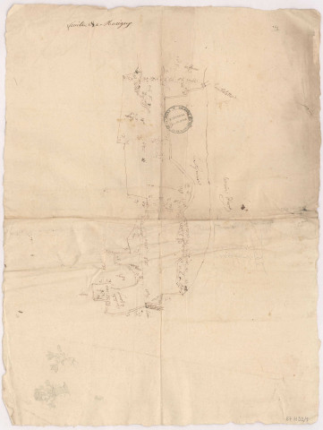 Plan du village et terroir de Mutigny seigneurie appartenant à Mesdames Abbesses et Religieuses de l'abbaye Royale de St Pierre d'Avenay dudit Mutigny,1780. Plan général .