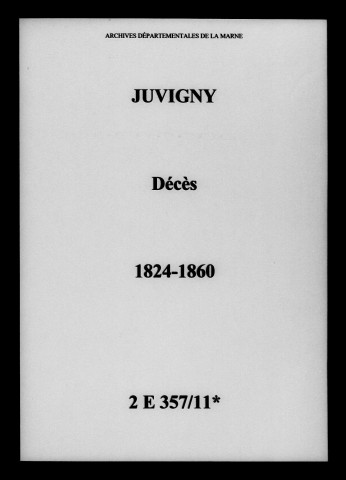 Juvigny. Décès 1824-1860