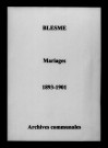 Blesme. Mariages 1893-1901