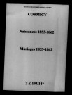 Cormicy. Naissances, mariages 1853-1862