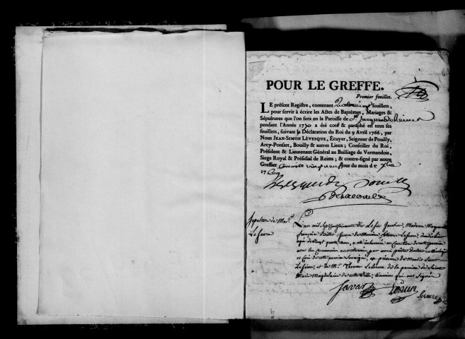 Reims. Saint-Jacques. Baptêmes, mariages, sépultures 1770-1773