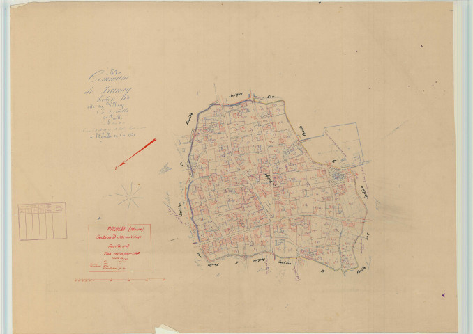 Prunay (51449). Section D2 échelle 1/1250, plan mis à jour pour 1940, plan non régulier (papier).