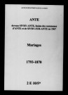 Ante. Mariages 1793-1870