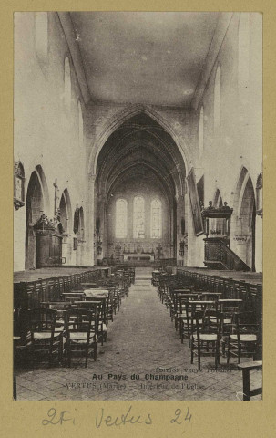 VERTUS. Au Pays du champagne. Vertus : intérieur de l'église.
Édition Vve. Doublet (Niceimp. : A. D. I. A.).[vers 1925]