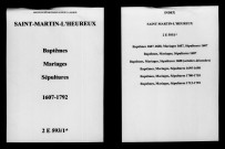 Saint-Martin-l'Heureux. Baptêmes, mariages, sépultures 1607-1792