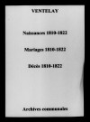 Ventelay. Naissances, mariages, décès 1810-1822