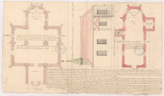 Plan actuel et plan nouveau de l'église de Soudé Notre Dame, 1747.