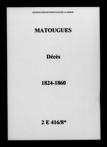 Matougues. Décès 1824-1860