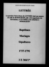 Dommartin-Lettrée. Baptêmes, mariages, sépultures 1737-1791