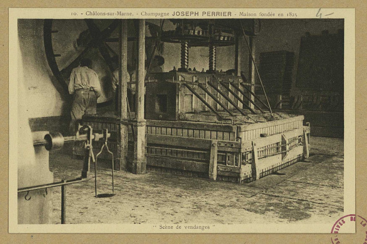 CHÂLONS-EN-CHAMPAGNE. 10- Champagne Joseph Perrier. Maison fondée en 1825. Scène de vendanges.
La Seyne (Var)Hélio J. Le Marigny.Sans date