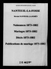 Nanteuil-la-Fosse. Naissances, mariages, décès, publications de mariage 1873-1882