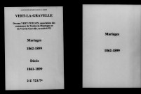 Vert-la-Gravelle. Mariages, décès 1861-1899