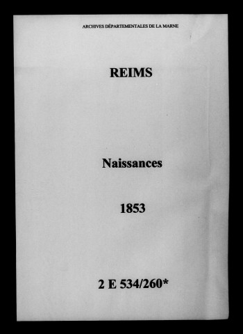 Reims. Naissances 1853