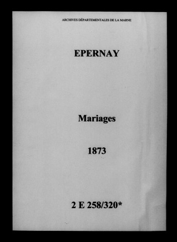 Épernay. Mariages 1873