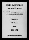 Soudé-Sainte-Croix. Naissances, mariages, décès 1863-1872