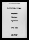 Faux-sur-Coole. Naissances, mariages, décès 1792-1812