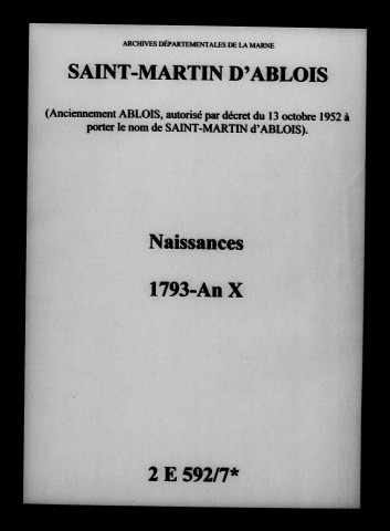 Ablois. Naissances 1793-an X