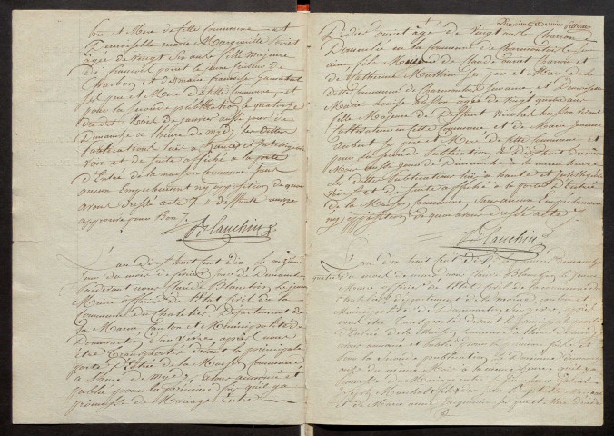 Châtelier (Le). Publications de mariage 1810-1927