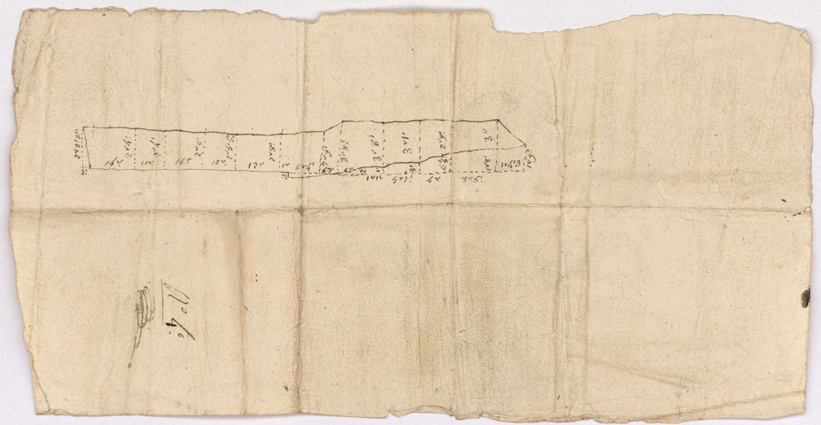 Brouillon du plan de Suippes, XVIIIème, feuille n°4.