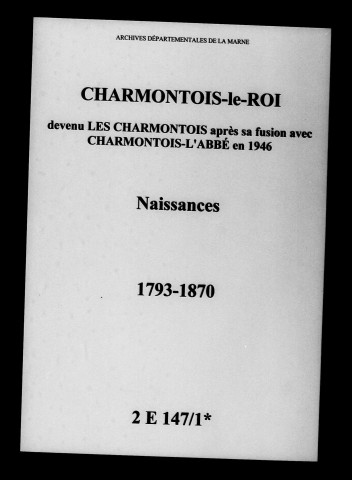 Charmontois-le-Roi. Naissances 1793-1870