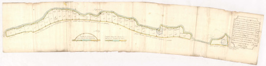 Plan et carte figurative des prés et marais appartenant à la communauté de Plivot, 1759.