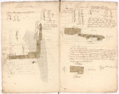 Plans terriers. Terres de Meuse-en-Bassigny et de Pouilly-en-Bassigny, 1772. Lieudit : "les Noües", "petit pré Vinot".
