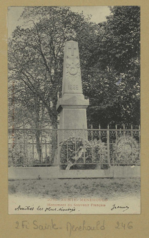 SAINTE-MENEHOULD. 2076-Monument du Souvenir Français.
Château-ThierryÉdition Rep et Filliette.[vers 1905]