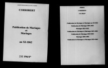 Corribert. Publications de mariage, mariages an XI-1862