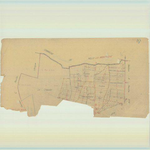 Chigny-les-Roses (51152). Section B1 échelle 1/1250, plan mis à jour pour 1934, plan non régulier (papier).