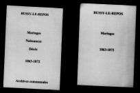 Bussy-le-Repos. Mariages, naissances, décès 1863-1872