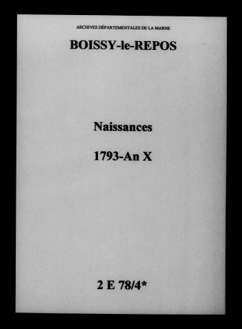 Boissy-le-Repos. Naissances 1793-an X